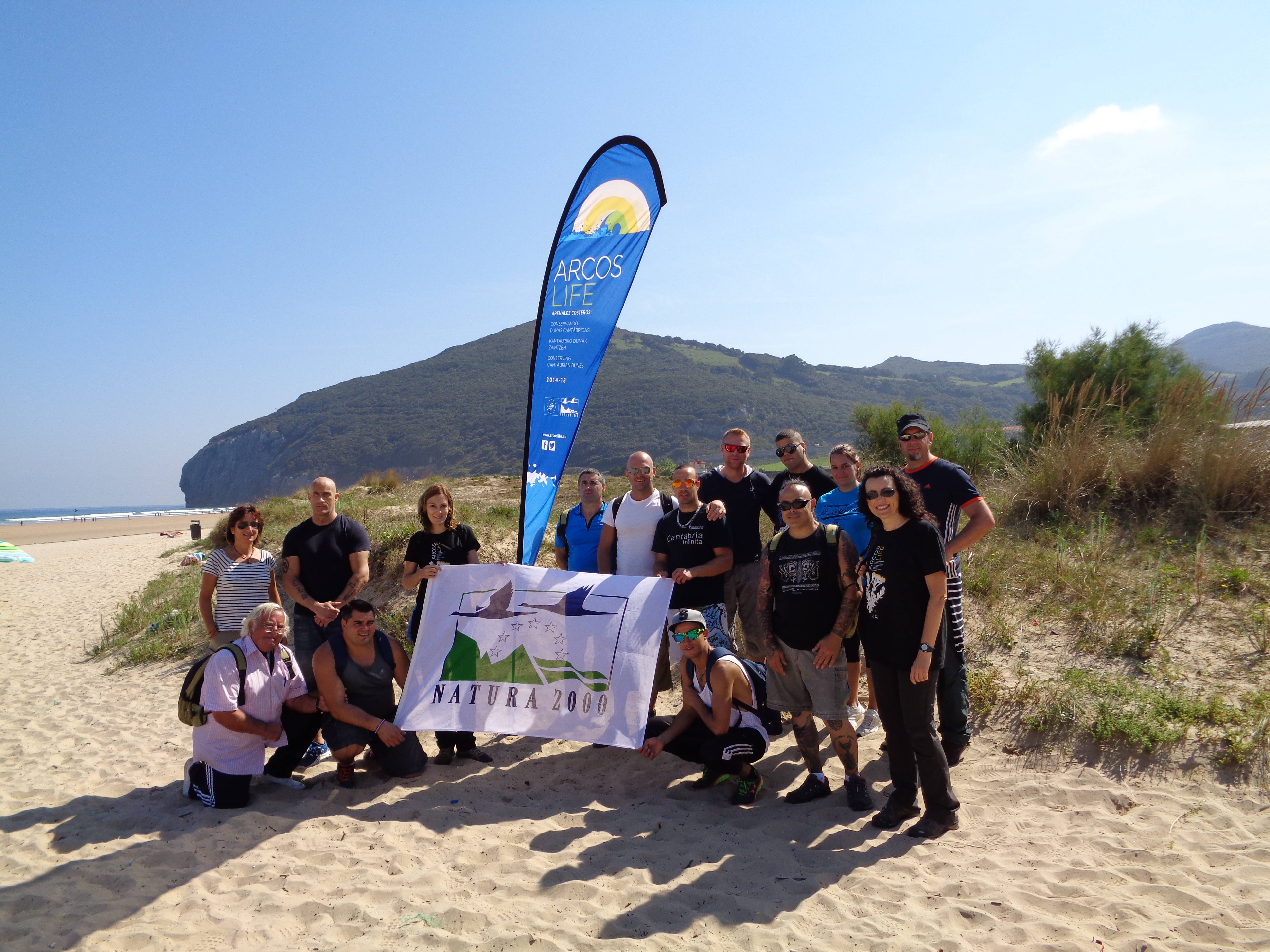 Dune restoration by collecting waste, invasive plants, seeds and by planting sea daffodil on Berria beach (SCI Santoña, Victoria and Joyel Marshes)
